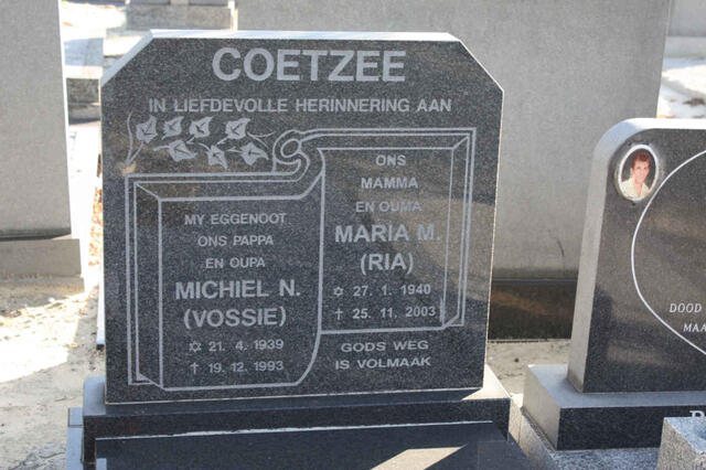 COETZEE Michiel N. 1939-1993 & Maria M. 1940-2003