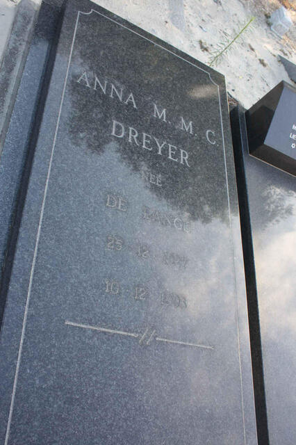 DREYER Anna M.M.C. DE LANGE 1927-1993