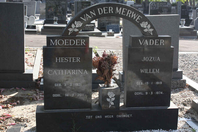 MERWE Jozua Willem, van der 1919-1974 & Hester Catharina 1921-2011