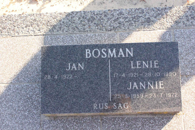 BOSMAN Jan 1922- & Lenie 1921-1990 :: BOSMAN Jannie 1959-1972