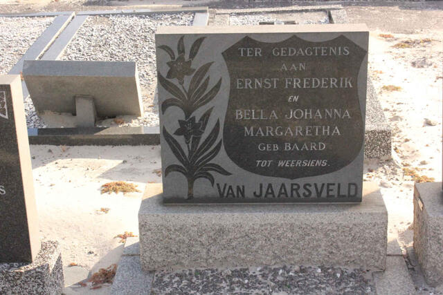 JAARSVELD Ernest Frederik, van & Bella Johanna Margaretha BAARD