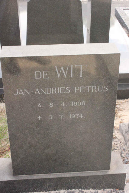 WIT Jan Andries Petrus, de 1906-1974