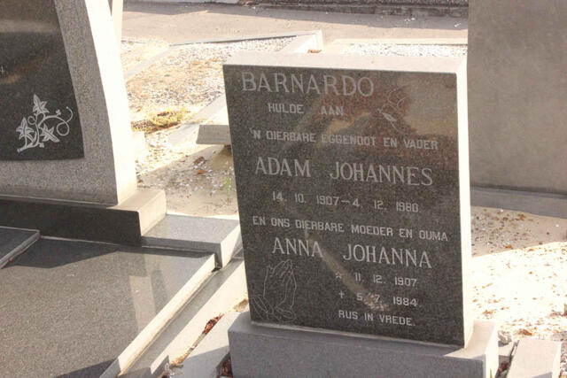 BARNARDO Adam Johannes 1907-1980 & Anna Johanna 1907-1984