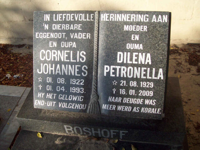BOSHOFF Cornelis Johannes 1922-1993 & Dilena Petronella 1929-2009