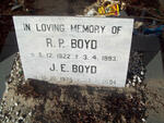 BOYD R.P. 1922-1993 & J.E. 1925-2004