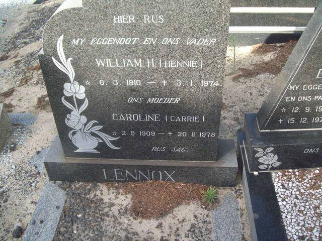 LENNOX William H. 1910-1974 & Caroline 1909-1978
