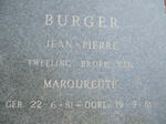 BURGER Jean-Pierre 1981-1981