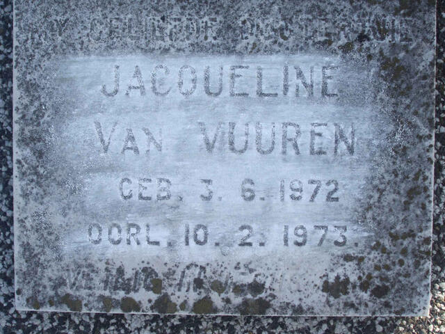 VUUREN Jacqueline, van 1972-1973