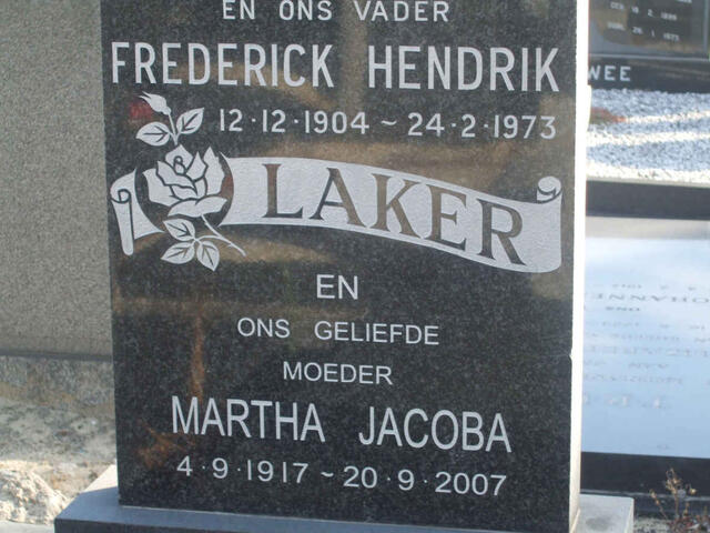 LAKER Frederick Hendrik 1904-1973 & Martha Jacoba 1917-2007