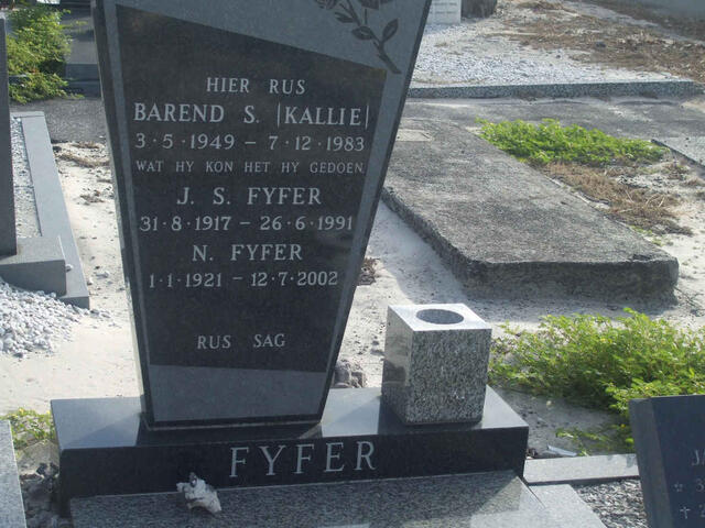 FYFER Barend S. 1949-1983 :: FYFER J.S. 1917-1991 :: FYFER N. 1921-2002