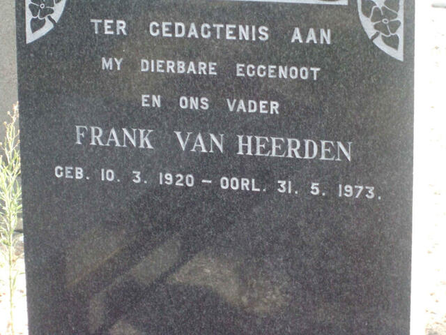 HEERDEN Frank, van 1920-1973