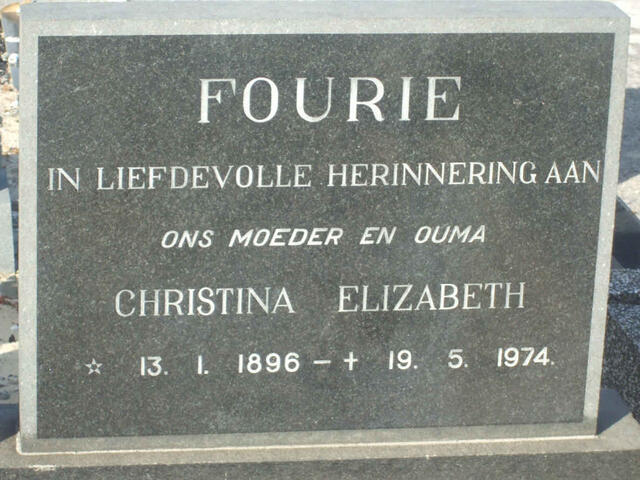 FOURIE Christina Elizabeth 1896-1974