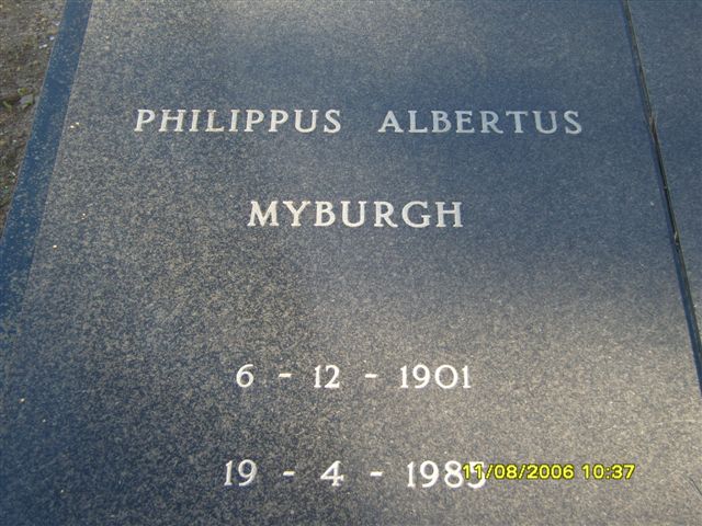 MYBURGH Philippus Albertus 1901-1985