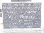 NIEKERK Anna Elizabeth, van nee DU PLESSIS 1910-1992