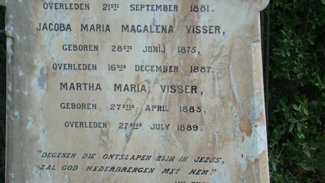 VISSER Martha Maria 1885-1889 :: VISSER Jacoba Maria Magalena 1875-1887