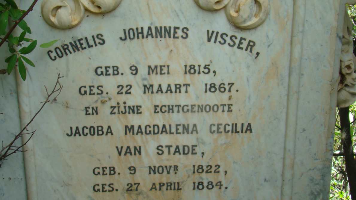 VISSER Cornelis Johannes 1815-1867 & Jacoba Magdalena Cecilia VAN STADE 1822-1884