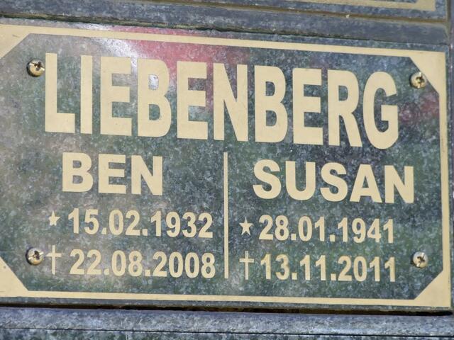 LIEBENBERG Ben 1932-2008 & Susan 1941-2011