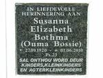 BOTHMA Susanna Elizabeth 1920-2010