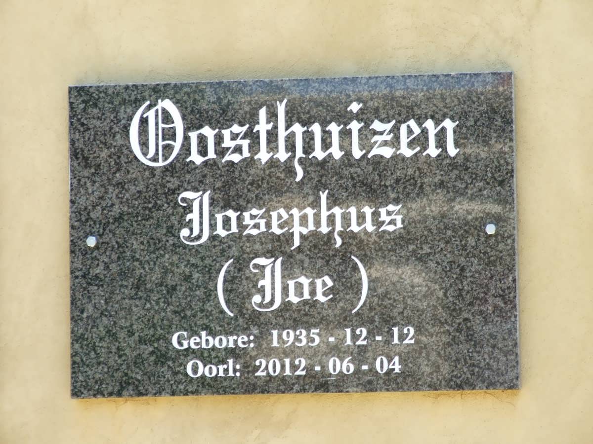 OOSTHUIZEN Josephus 1935-2012