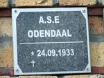 ODENDAAL A.S.E. 1933-