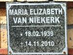 NIEKERK Maria Elizabeth, van 1939-2010