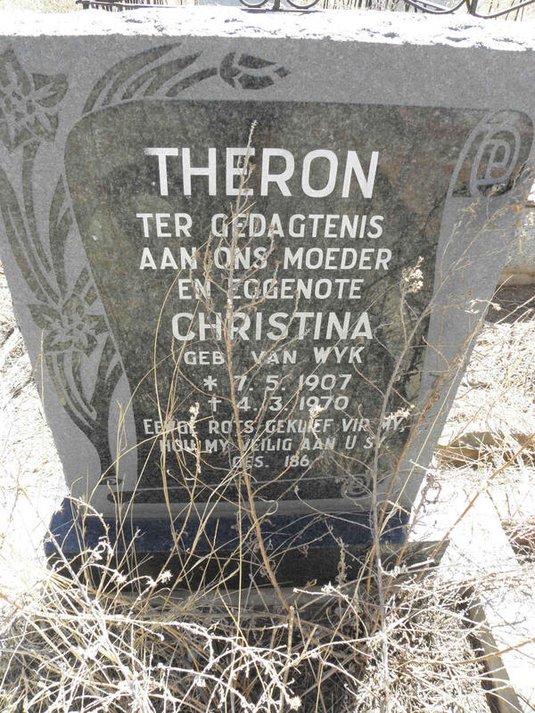 THERON Christina nee VAN WYK 1907-1970
