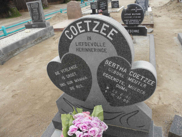 COETZEE Bertha nee MEUTER 1940-1989