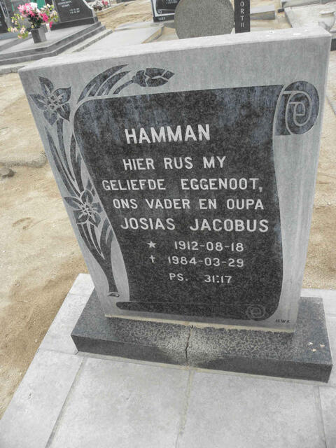 HAMMAN Josias Jacobus 1912-1984