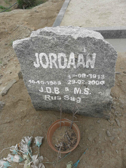 JORDAAN J.D.B. -1985 & M.S. 1913-2004