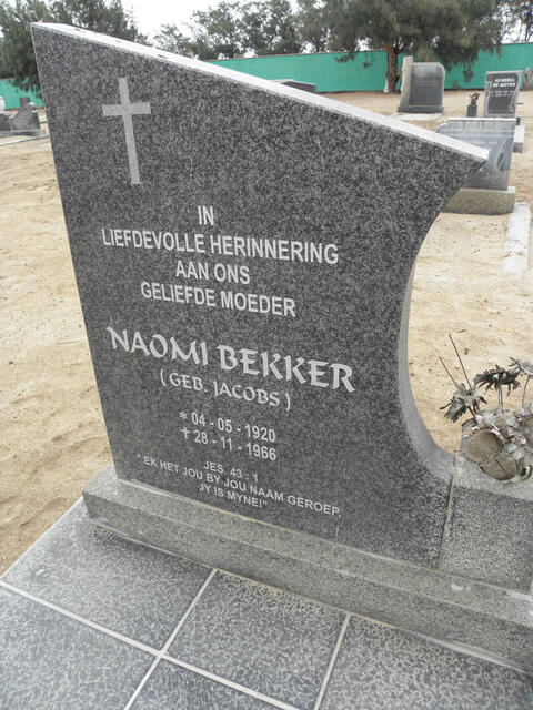 BEKKER Naomi nee JACOBS 1920-1966