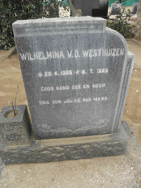 WESTHUIZEN Wilhelmina, v.d. 1905-1969