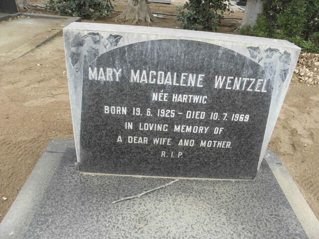 WENTZEL Mary Magdalene nee HARTWIG 1925-1969