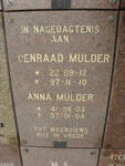 MULDER Coenraad 1922-1997 & Anna 1941-1997