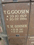 GOOSEN T.G. 1929-1998 & Y.M. 1941-2004