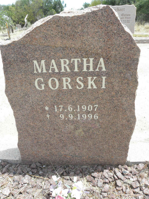 GORSKI Martha 1907-1996