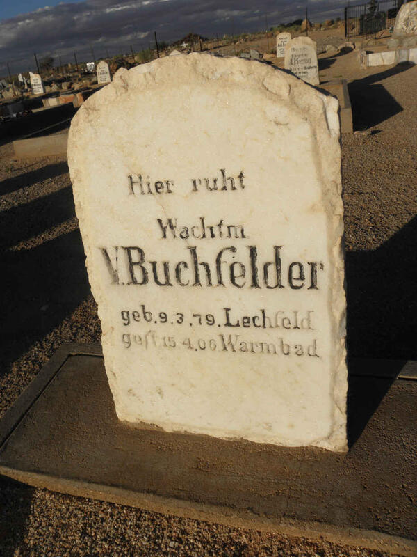 BUCHFELDER V. 1879-1906