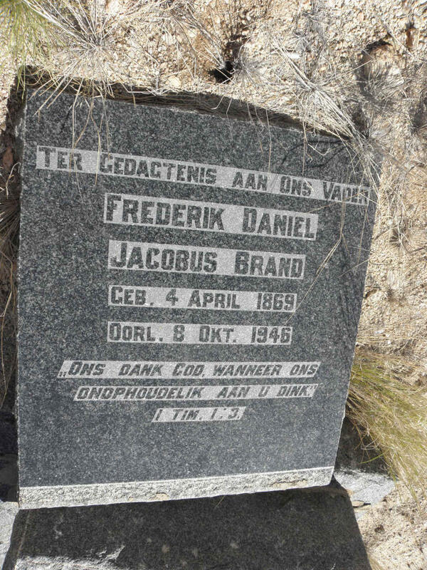 BRAND Frederik Daniel Jacobus 1869-1946