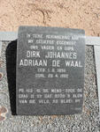 WAAL Dirk Johannes Adriaan, DE 1896-1982
