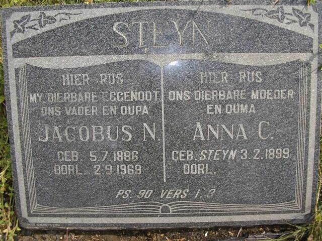 STEYN Jacobus N. 1886-1969 & Anna C. STEYN 1899-