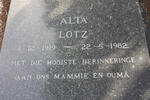 LOTZ Gerhard 1914-1974 & Alta 1919-1982