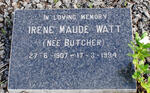 WATT Irene Maude nee BUTCHER 1907-1994 