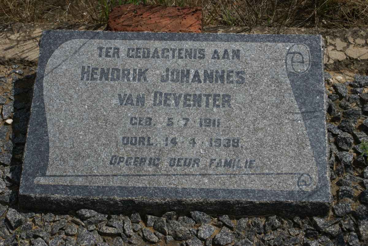 DEVENTER Hendrik Johannes, van 1911-1939