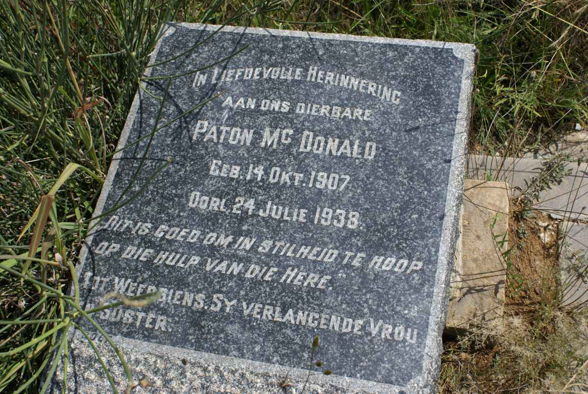 McDONALD Paton 1907-1938