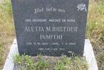 RHEEDER Aletta M. nee SMITH 1902-1969