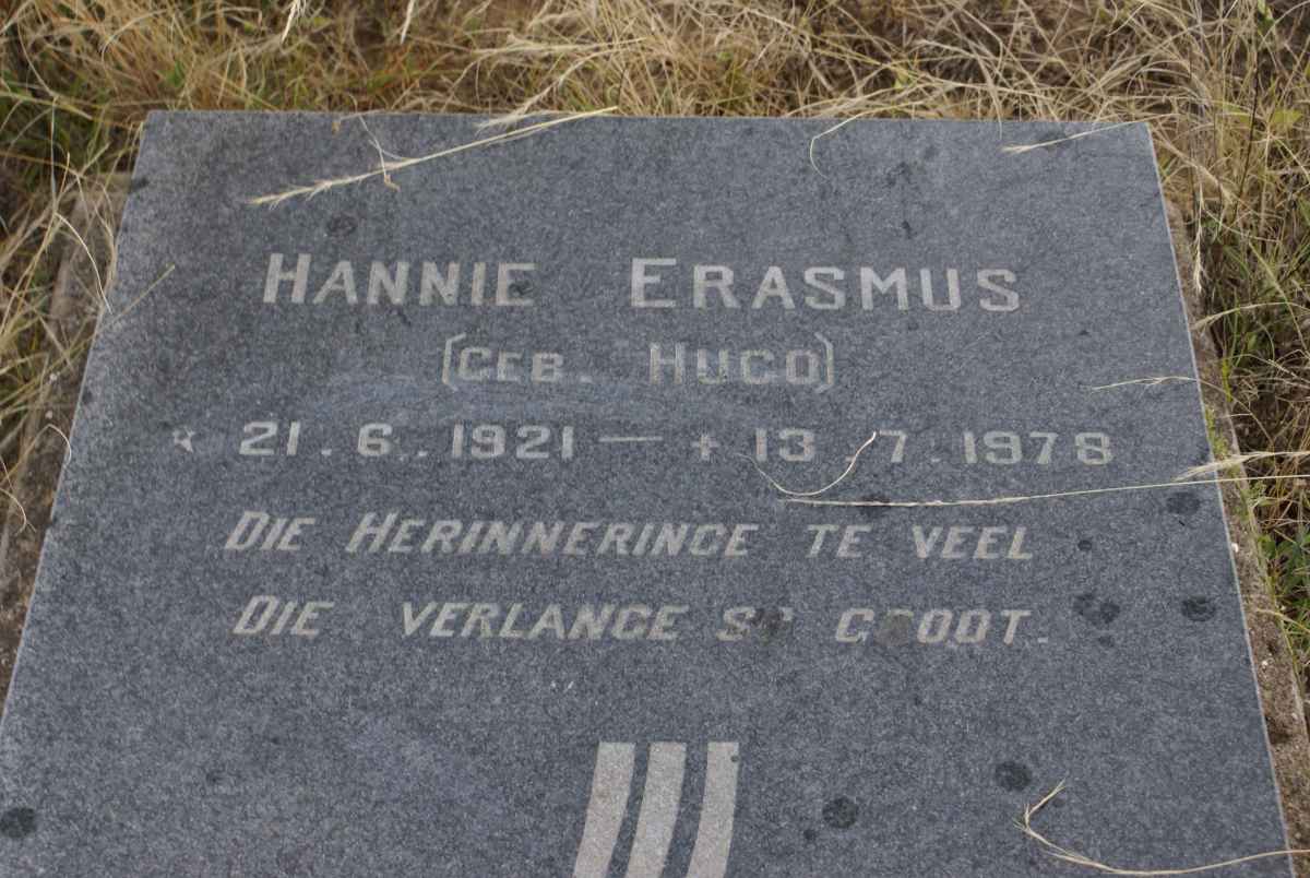 ERASMUS Hannie nee HUGO 1921-1978