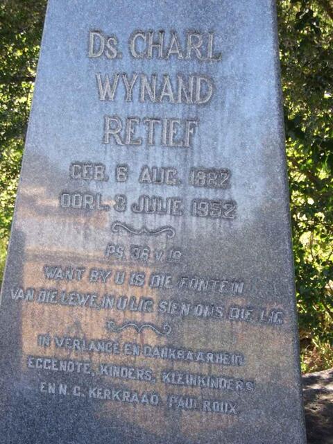 RETIEF Charl Wynand 1882-1952  