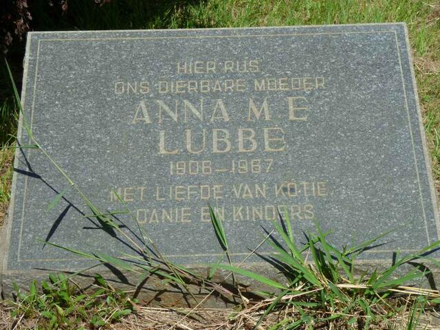 LUBBE Anna M.E. 1906-1967
