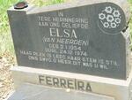 FERREIRA Elsa nee VAN HEERDEN 1954-1974