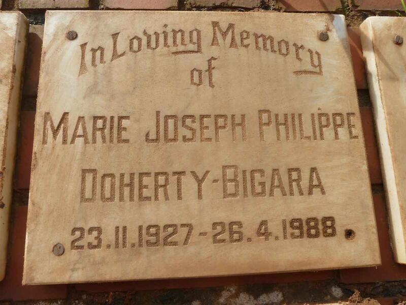 BIGARA Marie Joseph Philippe, Doherty 1927-1988