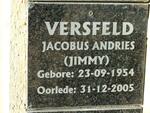 VERSFELD Jacobus Andries 1954-2005